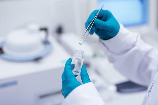 Custom polymer professional in a lab